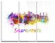"Sacramento Skyline" Glossy Metal Wall Art, 3 Panels, 36"x28"