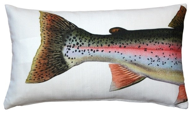 Pillow Decor - Rainbow Trout Fish Pillow 12x20