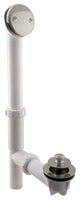 Black 1.5" Tubular Twist & Close Bath Waste In Polished Brass, White / Satin Nickel