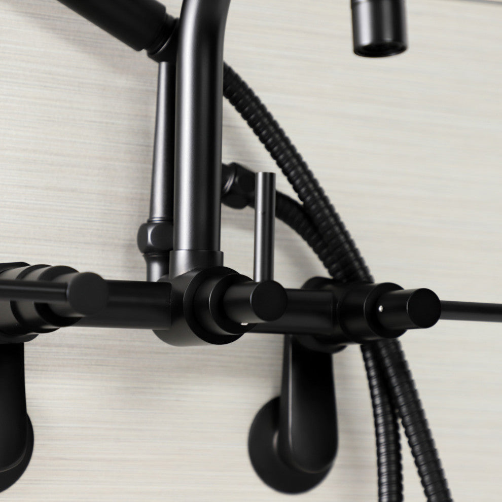 AE8450DL Wall Mount Clawfoot Tub Faucet, Matte Black