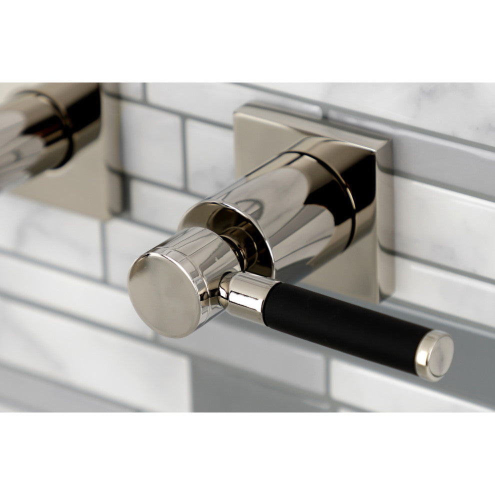 Kingston Brass KS6126DKL Two-Handle Wall Mount Bathroom Faucet, Polished Nickel