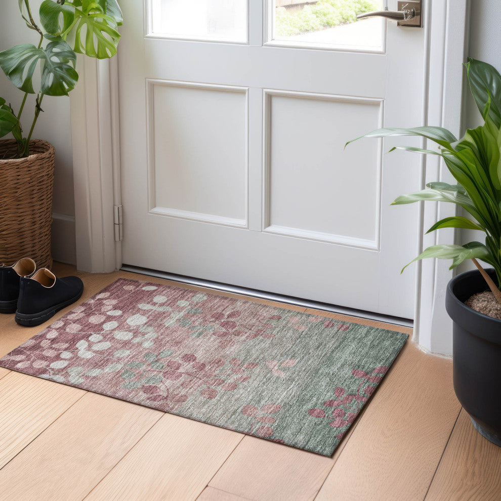 Machine Washable Indoor/Outdoor Chantille ACN1900 Blush 1'8" x 2'6" Rug