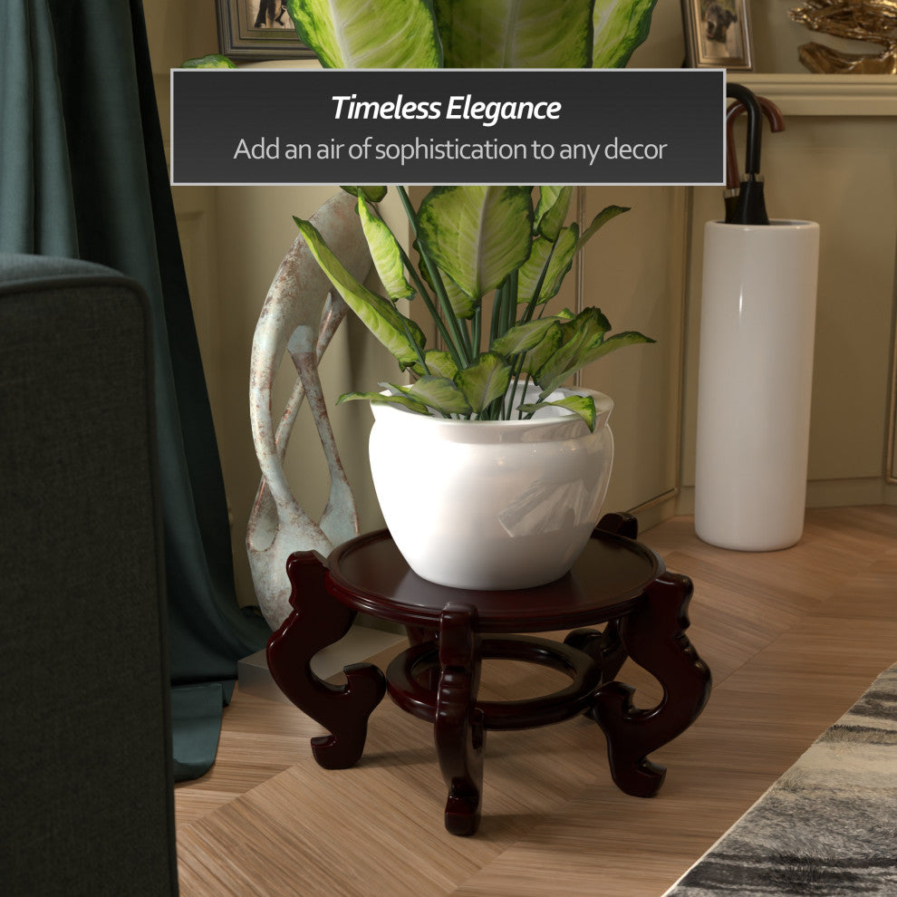 Rosewood Fishbowl Stand, Size 15.5" Base Diameter