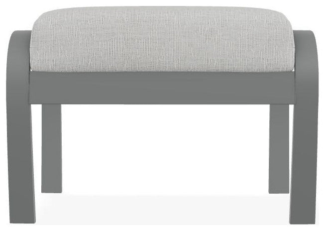 Belle Isle Cushion Outdoor Ottoman, Grasscloth Cloud/Graphite