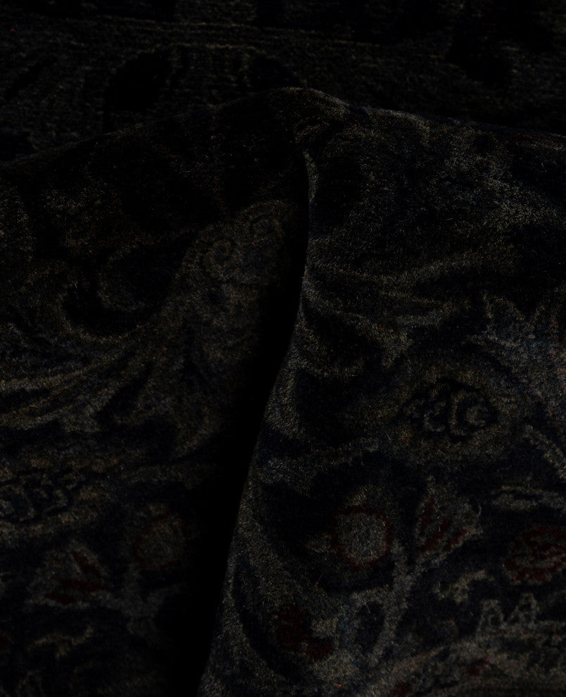 Overdyed One-of-a-Kind Hand-Knotted Area Rug Black, 3' 2" x 5' 3"
