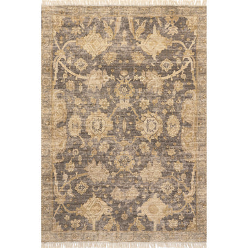 Marigold Vintage Tasseled Area Rug, Dark Brown 10'x14'