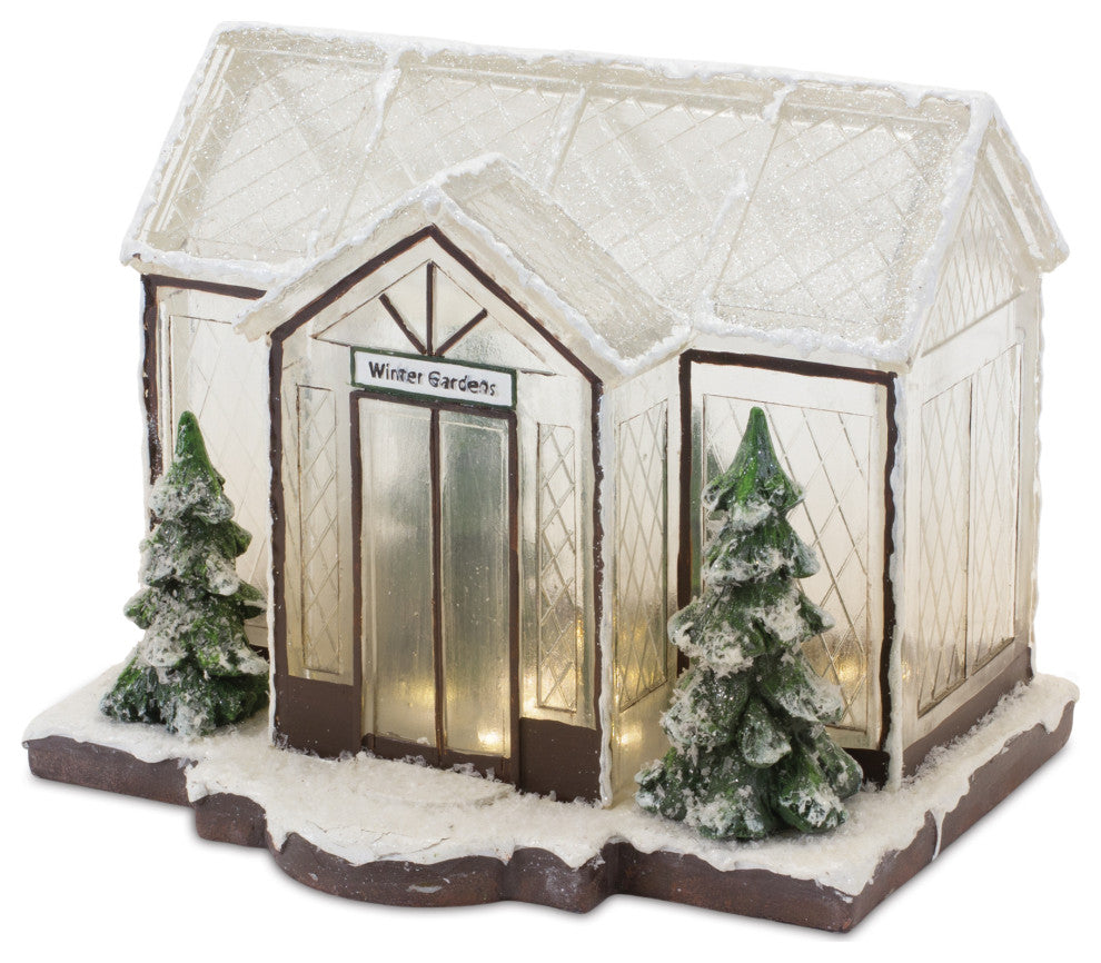 LED Winter Greenhouse Display 10"L