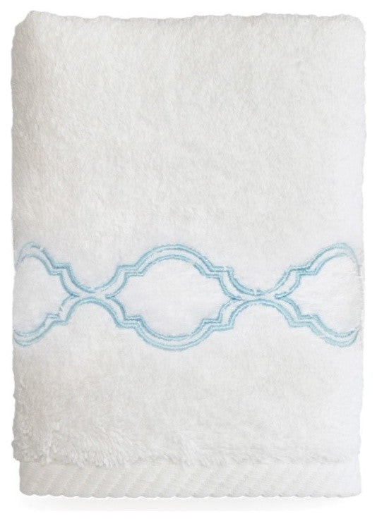 Soft Twist Trellis Wascloth, White & Sky Blue, 13"x13"