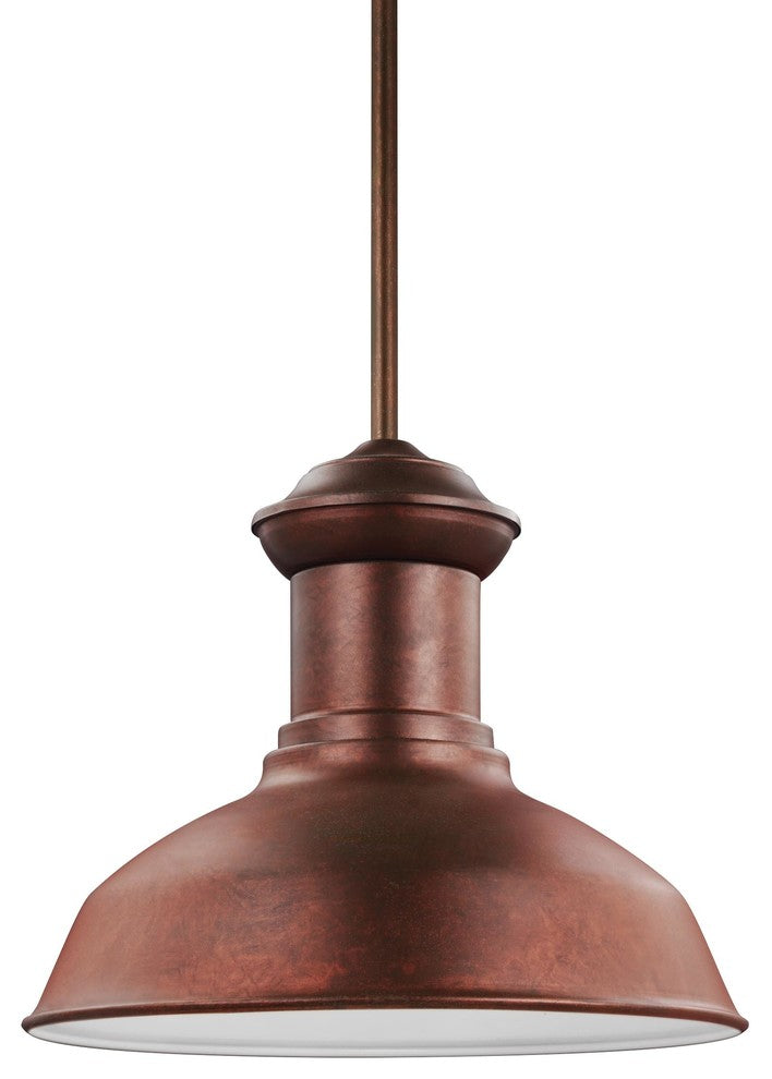 Generation Lighting Lighting 1-Light Outdoor Pendant, Weathered Copper