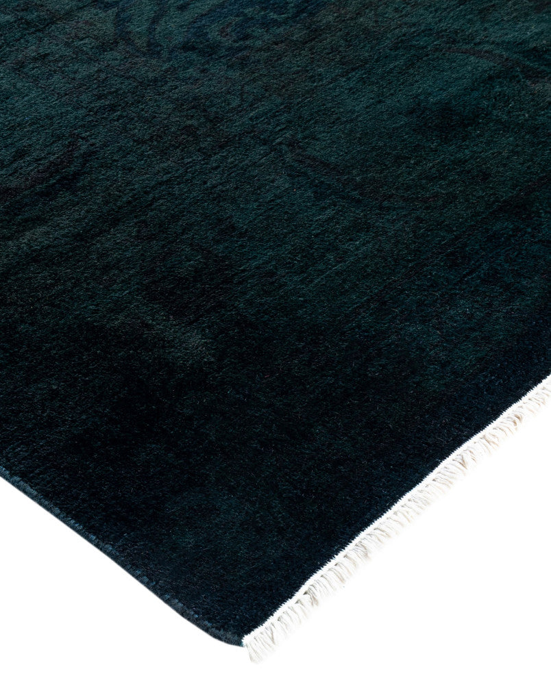 Overdyed One-of-a-Kind Hand-Knotted Area Rug Black, 8' 3" x 10' 4"