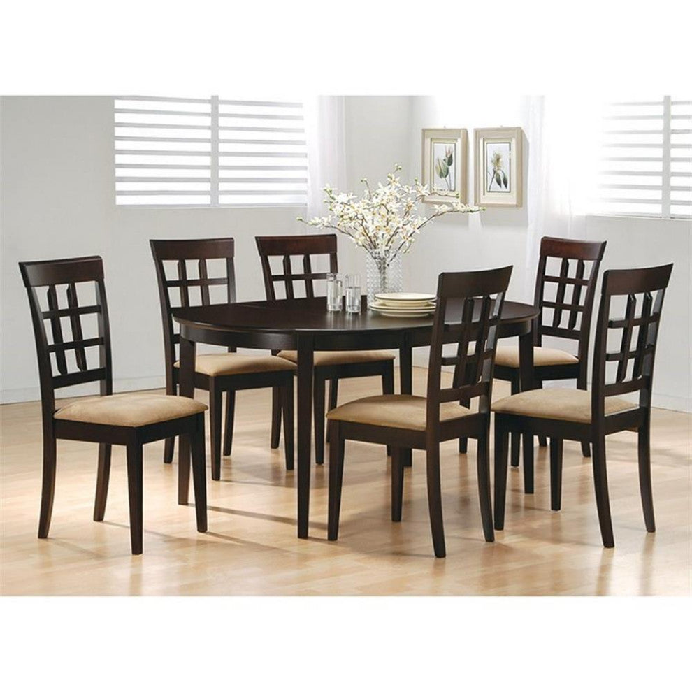 Coaster Gabriel Oval Butterfly Leaf Wood Dining Table in Cappuccino