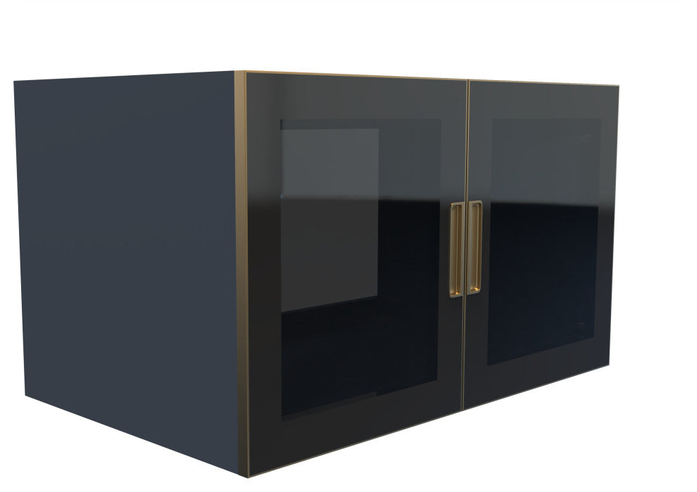 CastelloUSA Solaria Glass Facade Floating Vanity, 36", No Top, Base Only