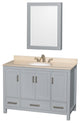 Wyndham WCS141448SGYIVUNOMED 48 inch Vanity in Gray with Ivory Marble and Round