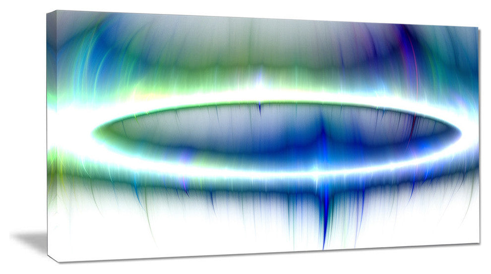 Beautiful Blue Northern Lights, Oversized Abstract Canvas Art Print, 60x28