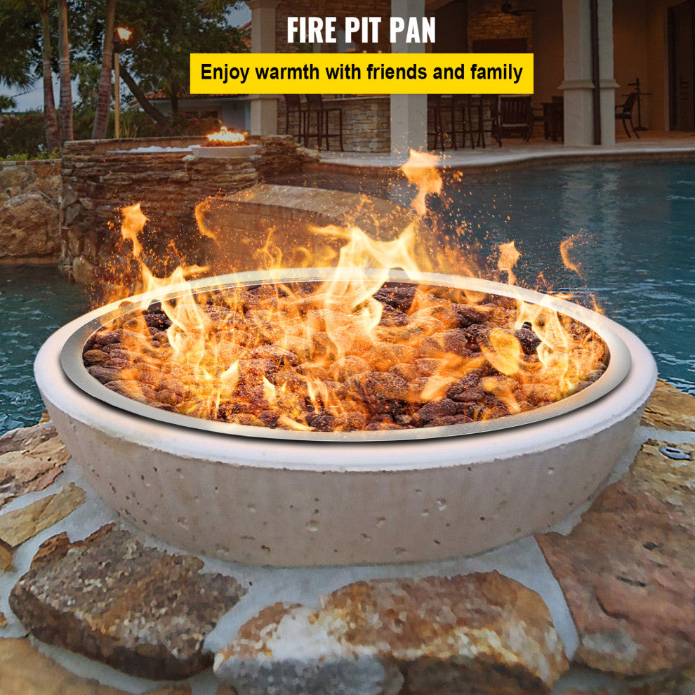 VEVOR Drop in Fire Pit Pan Gas Fire Pan 19" x 19" Fire Pit Pan Stainless Steel