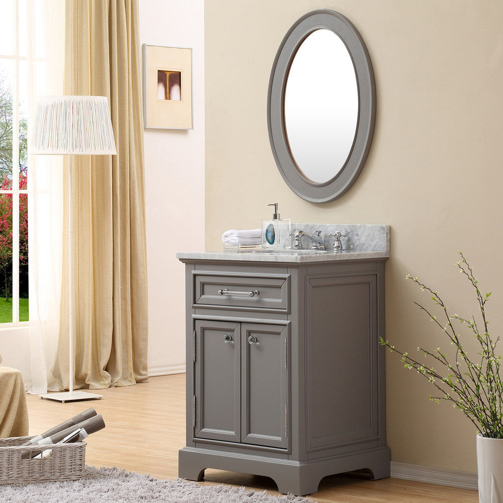 Derby Cashmere Bathroom Vanity, 24" Wide, No Mirror, No Faucet