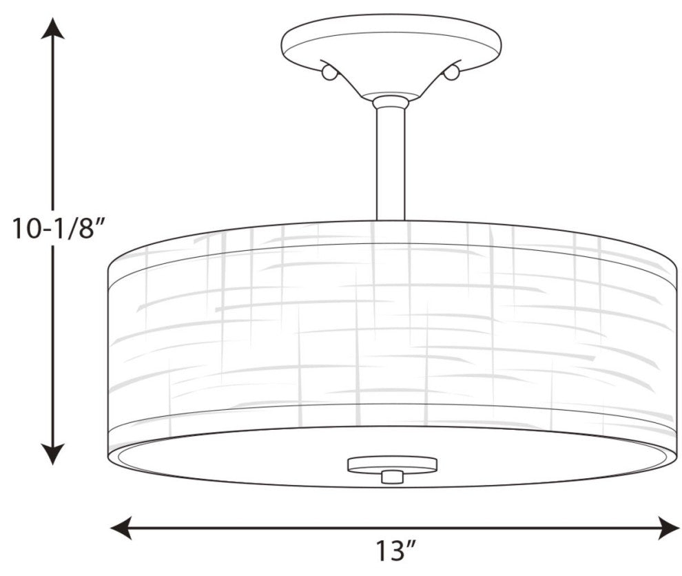Inspire Collection 2-Light Semi-Flush, Graphite