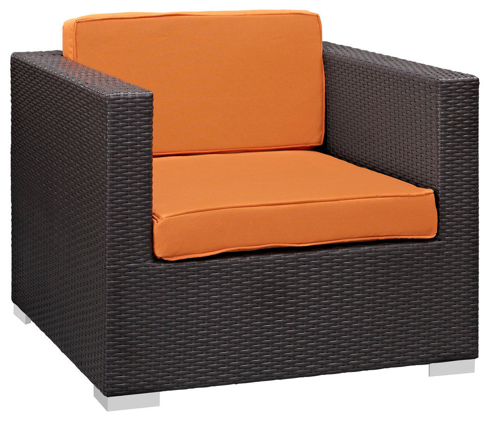 Modern Contemporary Outdoor Patio Rattan and Wicker 8-Piece SetSofa Set Orange