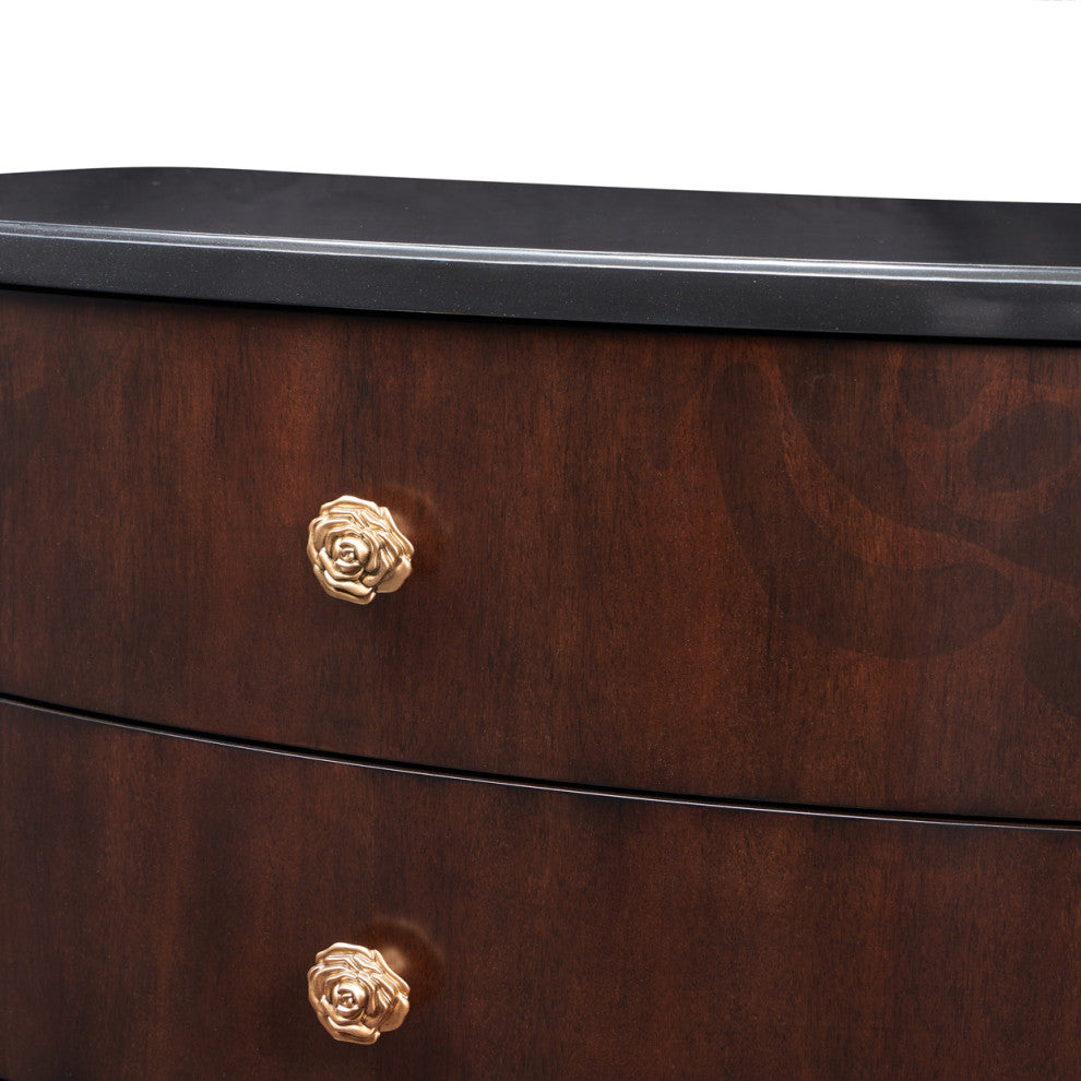 Camellia Field Nightstand, Warm Pecan