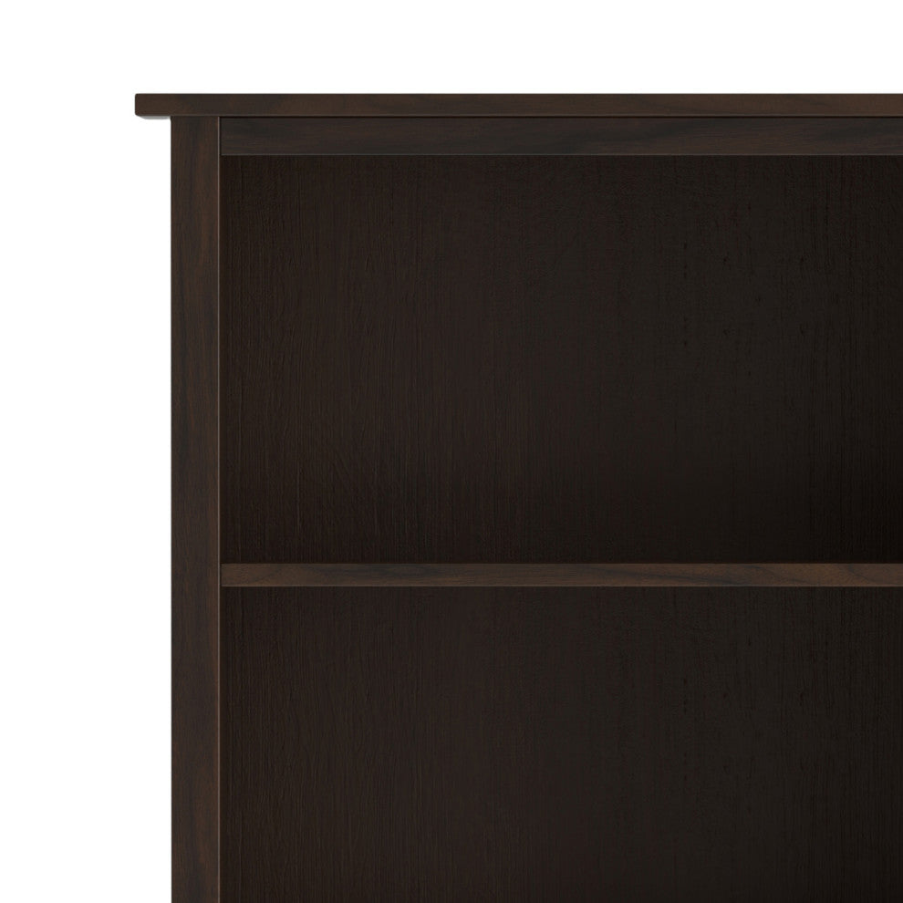 Warm Shaker Solid Wood 5 Shelf Bookcase, Tobacco Brown