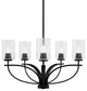 Cavella 5 Light Chandelier In Matte Black Finish, 4" Clear Bubble Glass