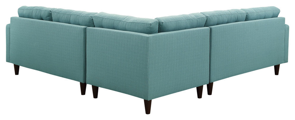Modern Laguna Empress 3 Piece Upholstered Fabric Sectional Sofa Set