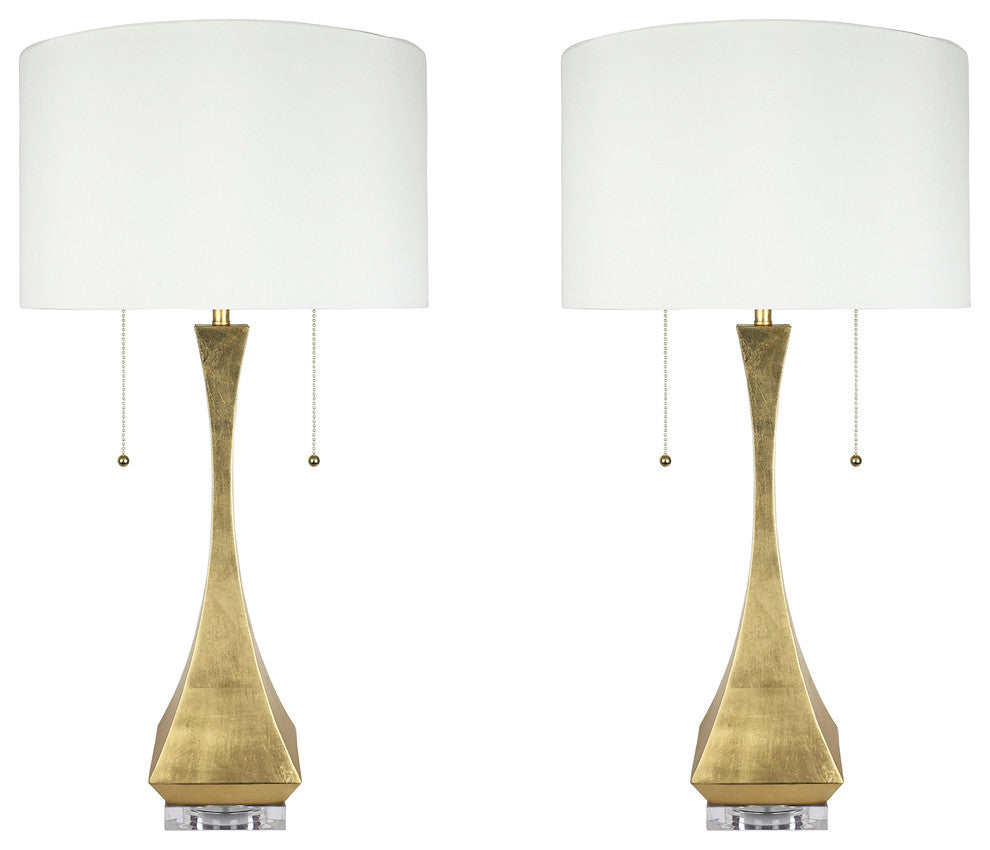 Urbanest, Set of 2, Messina Table Lamps, Antique Gold, 28" Tall