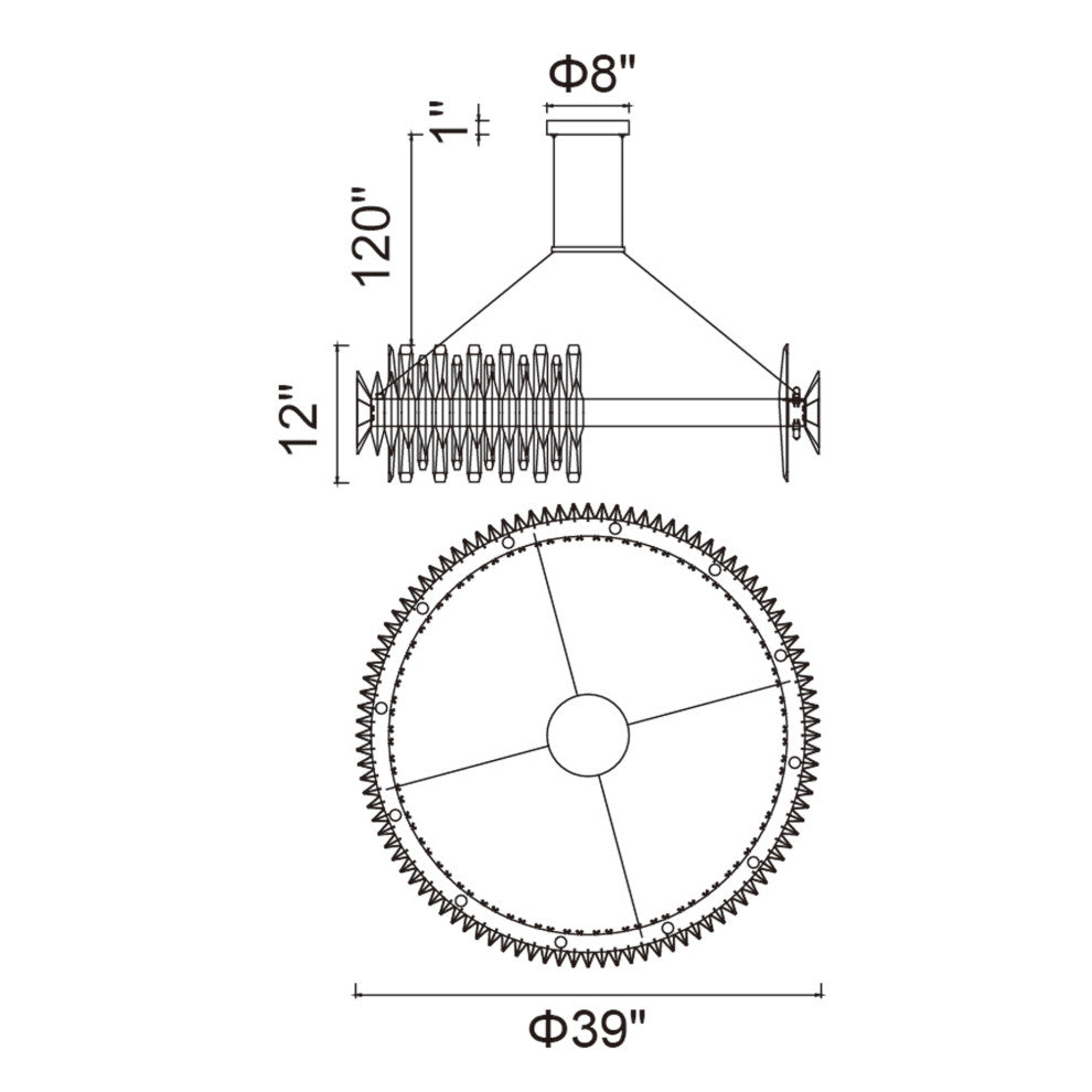 Cityscape 24 Light Chandelier With Satin Gold Finish