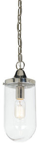 One Light Hanging Boston Pendant, Polished Nickel
