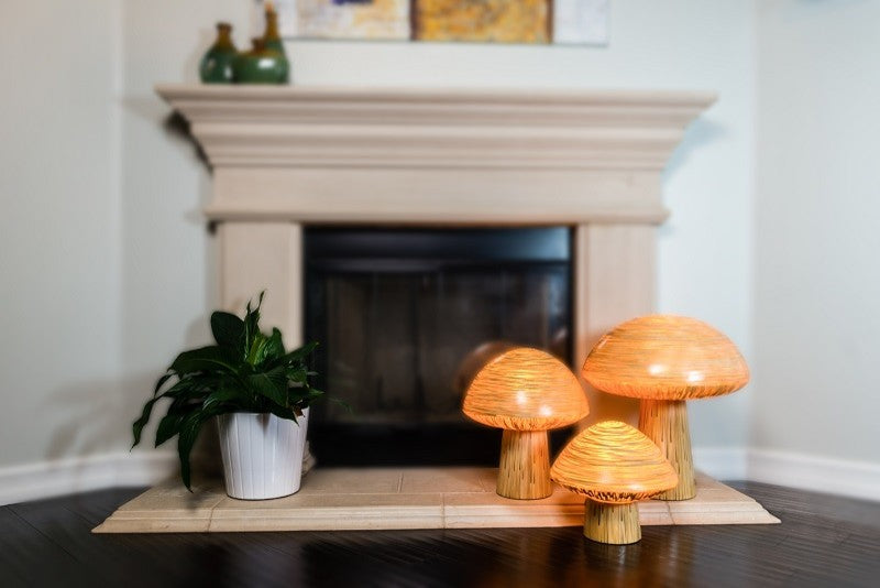 Ixapa Mushroom Lamp With Pitrit Decoration, Small
