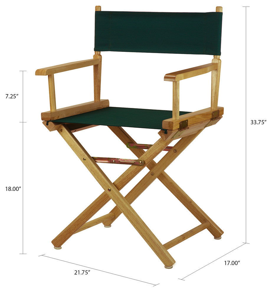 018" Director's Chair Natural Frame-Hunter Green Canvas