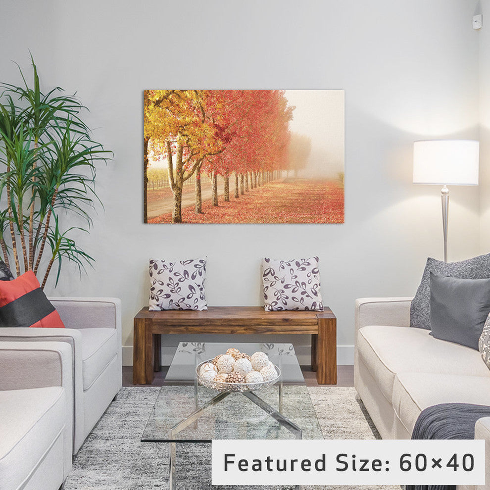 "Fall Trees in the Mist Gallery" by Abhi Ganju, 40x26x1.5"
