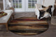Dakota Contemporary Abstract Multi-Color Round Area Rug, 5' Round