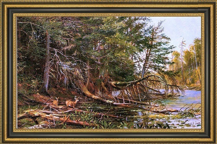 Arthur Fitzwilliam Tait The Outlet of St. Regis LakeFramed Canvas Print, 18"x27"
