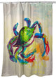 Betsy Drake Teal Crab Shower Curtain