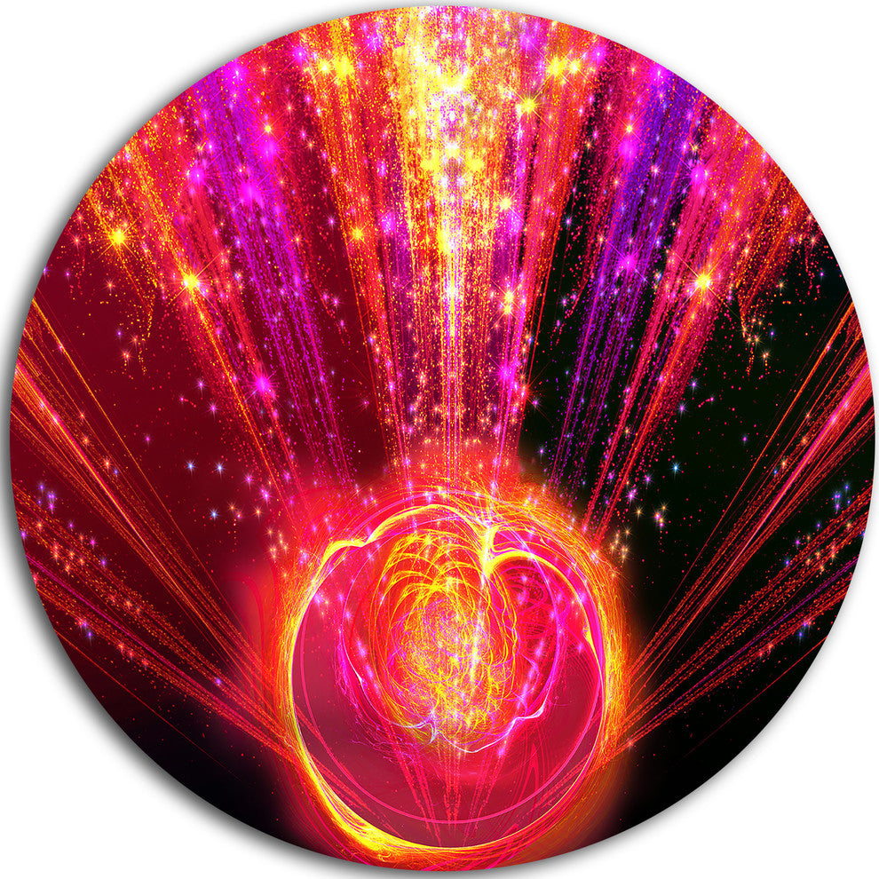 Shining Radical Blast With Magic Ball, Digital Art Round Wall Art, 11"