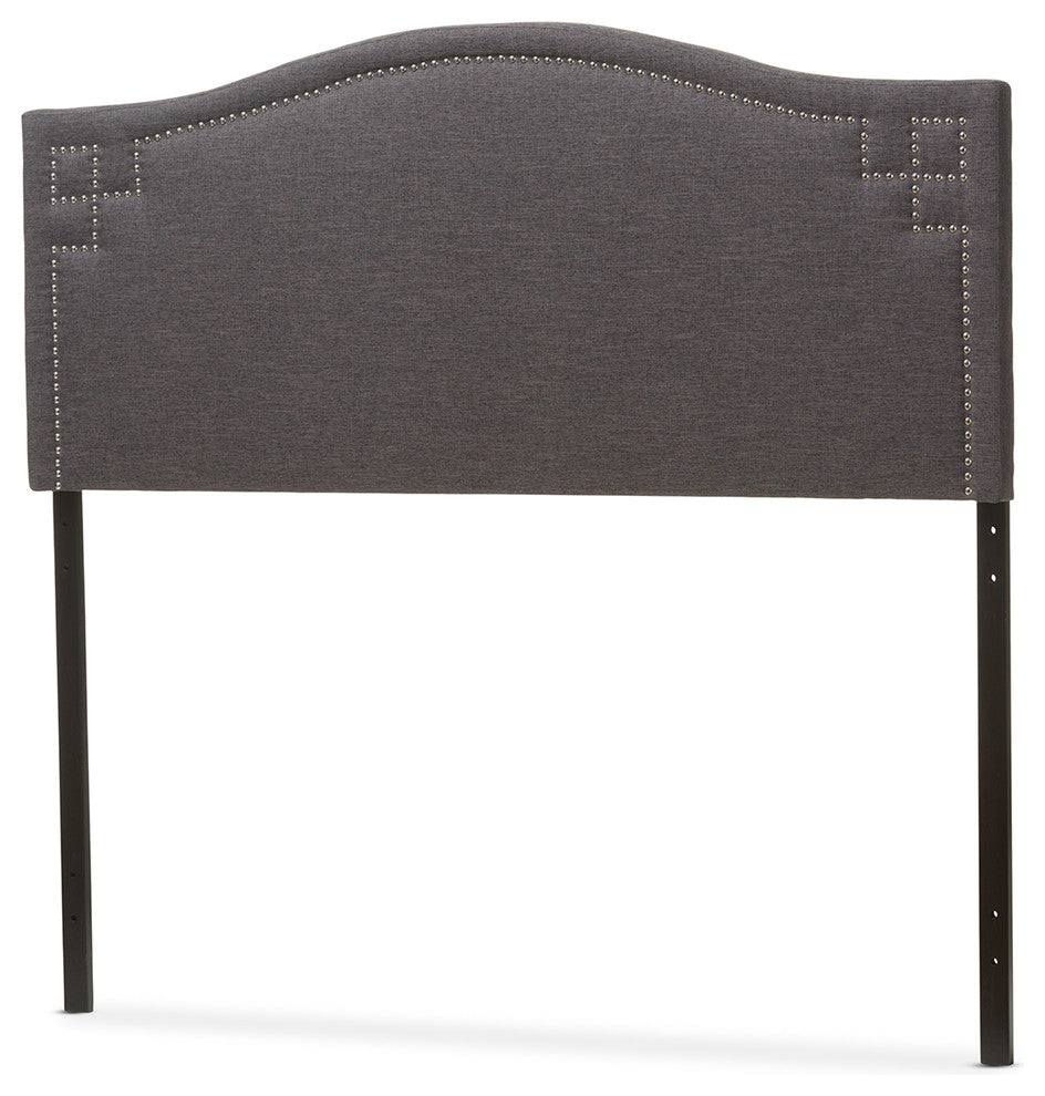 Aubrey Modern Dark Gray Fabric Upholstered Full Size Headboard
