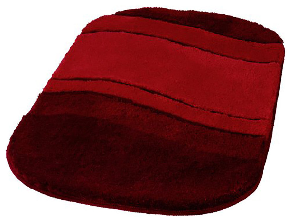 Wine Red Unique Oval Non Slip Washable Bathroom Rug, Siesta, Extra Large