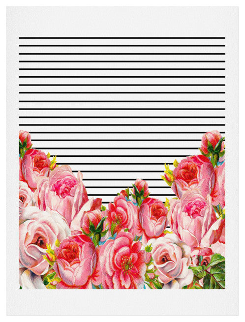 Deny Designs Allyson Johnson Bold Floral And Stripes Art Print