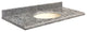 Quartz 43"x22" Vanity Top, Single Faucet Hole, Overture, Biscuit Bowl