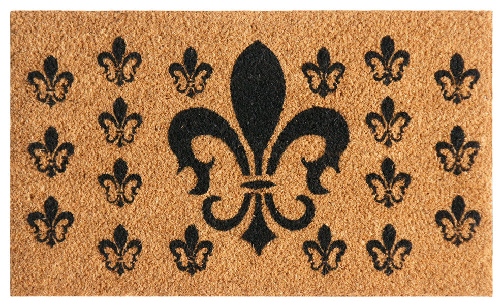French Coat of Arms, Fleur-de-Lis Doormat, 24"x56.75"