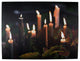 Battery Operated 6 LED Candle and Leaves Scene Canvas Wall Hanging, 15.75"