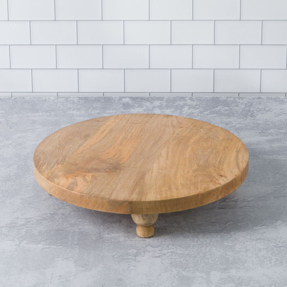 Artisan Wood - Farmhouse Natural Decorative 16" Footed Charcuterie Board