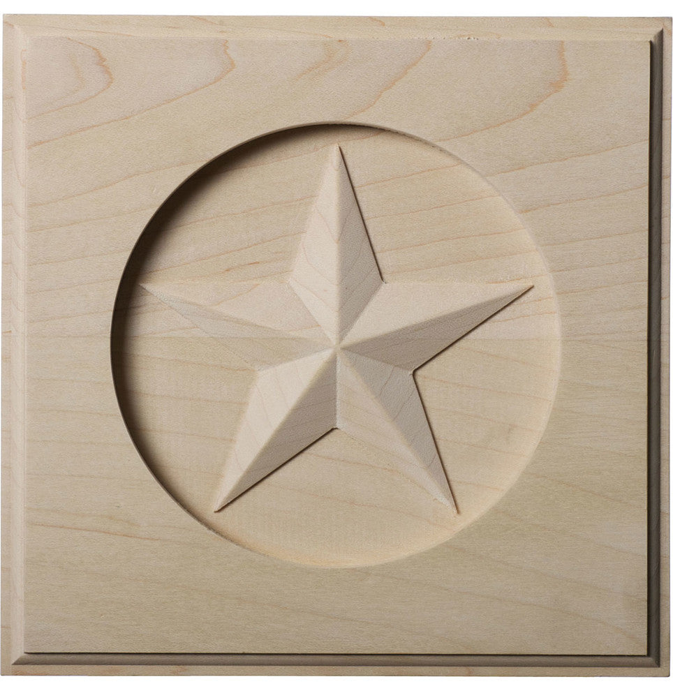 7"W x 7"H x 1"P Austin Star Rosette, Rubberwood
