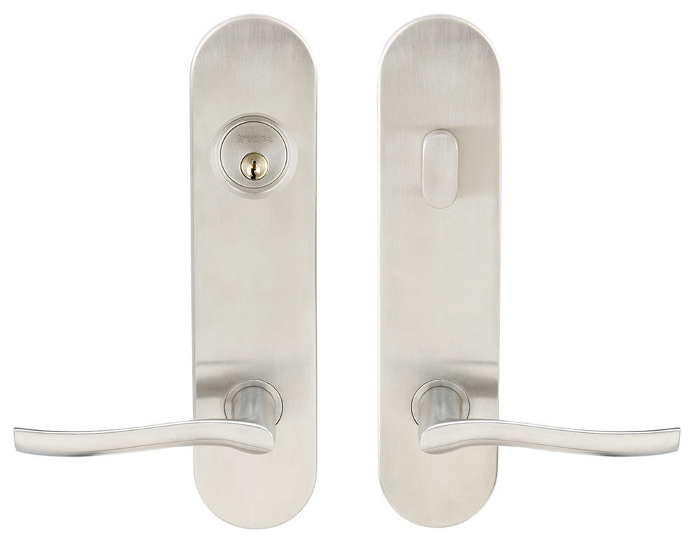 Waterfall Lever, Tubular Entry Single Cylinder, RH, Satin Stainless Steel