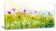 "Green Purple Abstract Cosmos of Flowers" Flower Wall Art, 32"x16"