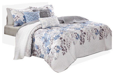 Madison Park Printed 6-Piece Coverlet Set, Full/Queen