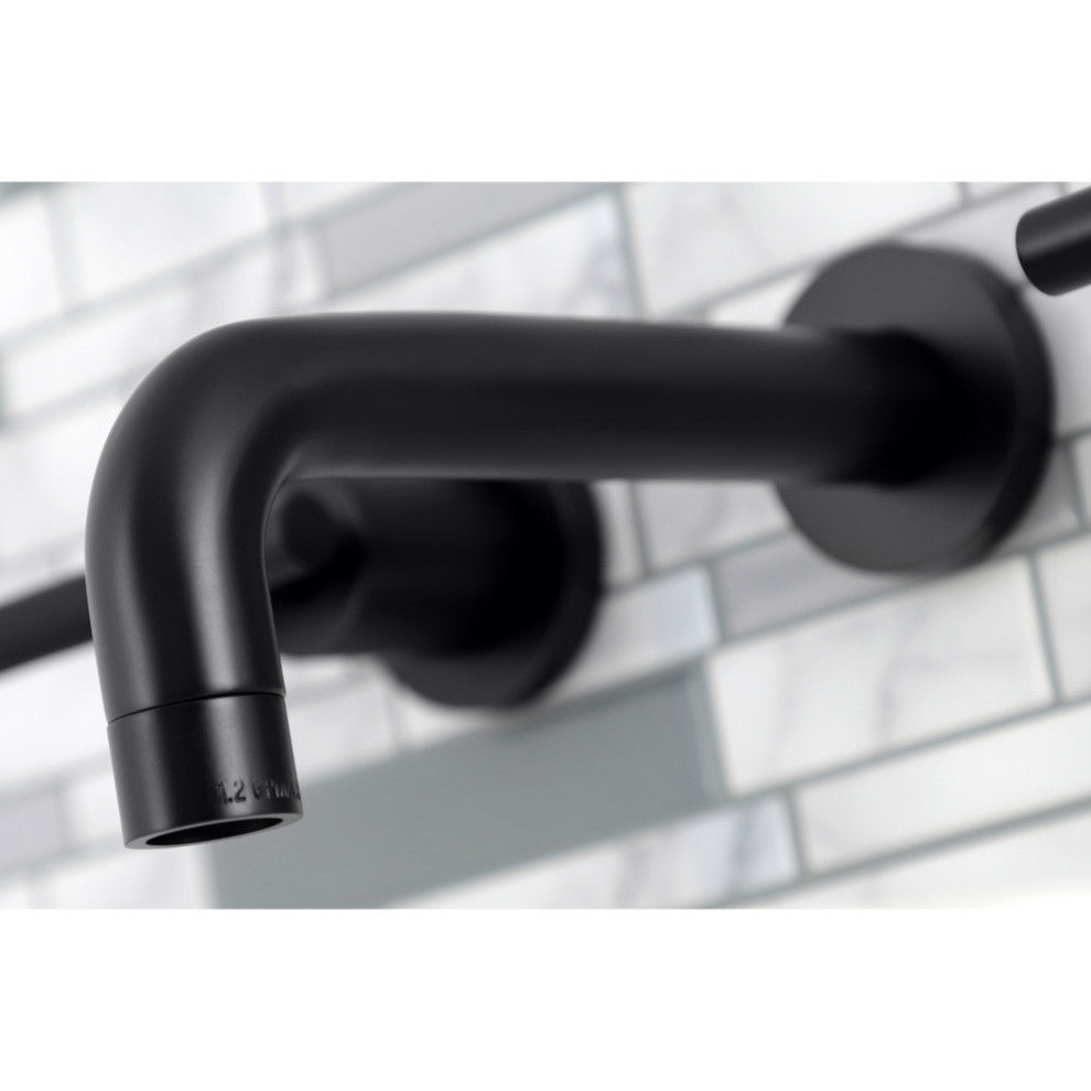 Kingston Brass KS8120CKL Two-Handle Wall Mount Bathroom Faucet, Matte Black