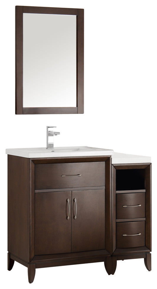 Cambridge 36" Antique Coffee Traditional Bathroom Vanity With Mirror, FFT1030CH