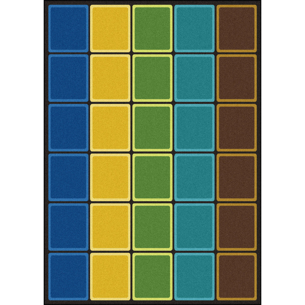 Blocks Abound 7'8" X 10'9" Area Rug, Color Earthtone